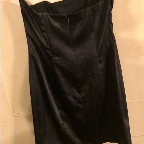 Fuchsia & Black Lace Formal Strapless Dress - Picture 3 of 5